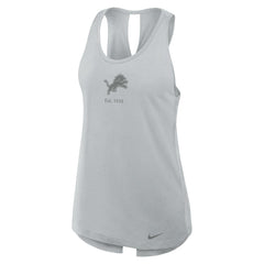 Detroit Lions Women's Glory Open-Back Crisscross Dri-FIT Tank Top Gray | Nike for Sale