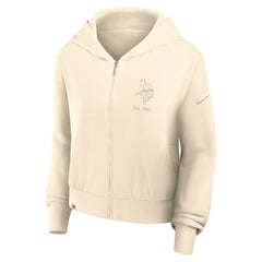 Minnesota Vikings Women's Glory Cropped Full-Zip Hoodie Cream | Nike for Sale