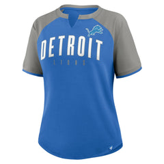 Detroit Lions Women's Height Advantage T-Shirt Blue/Silver | Fanatics