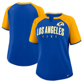 Los Angeles Rams Women's Height Advantage T-Shirt Royal/Gold | Fanatics