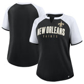 New Orleans Saints Women's Height Advantage T-Shirt Black/White | Fanatics