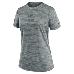 Green Bay Packers Women's Sideline Velocity Dri-FIT T-Shirt Gray | Nike for Sale