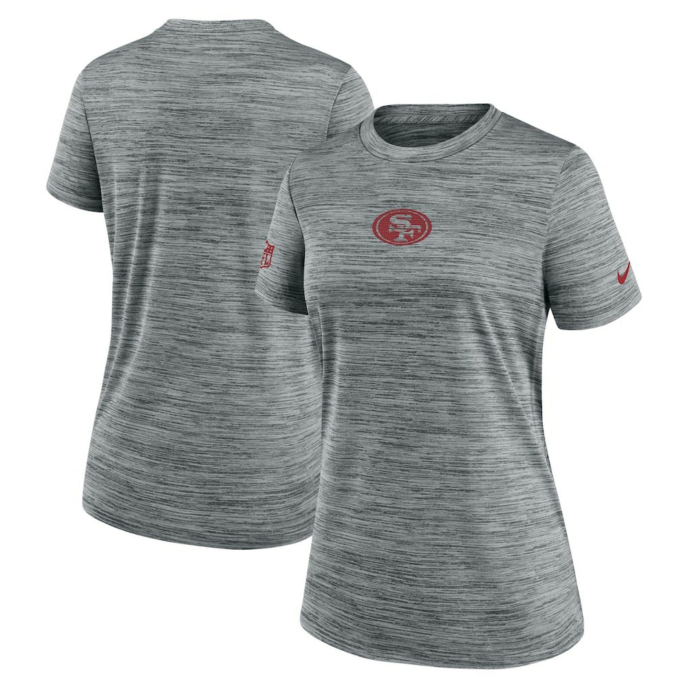 San Francisco 49ers Women's Sideline Velocity Dri-FIT T-Shirt Gray | Nike for Sale