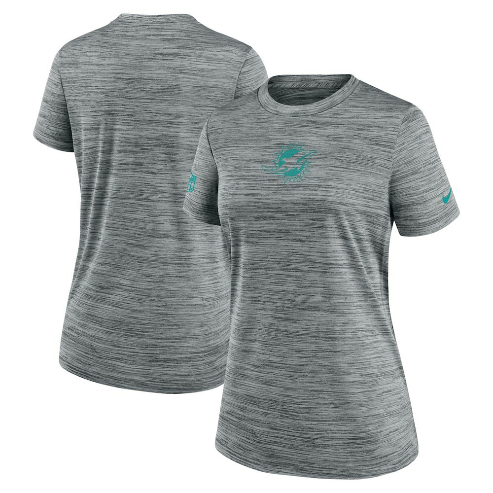 Miami Dolphins Women's Sideline Velocity Dri-FIT T-Shirt Gray | Nike for Sale