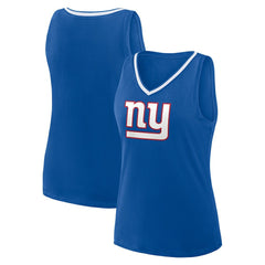 New York Giants Logo Athletic Women's Stellar Win V-Neck Tank Top Royal | NFL