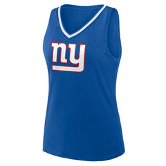 New York Giants Logo Athletic Women's Stellar Win V-Neck Tank Top Royal | NFL