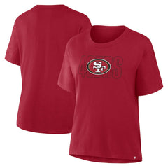 San Francisco 49ers Women's Line Em Up T-Shirt Scarlet | Fanatics