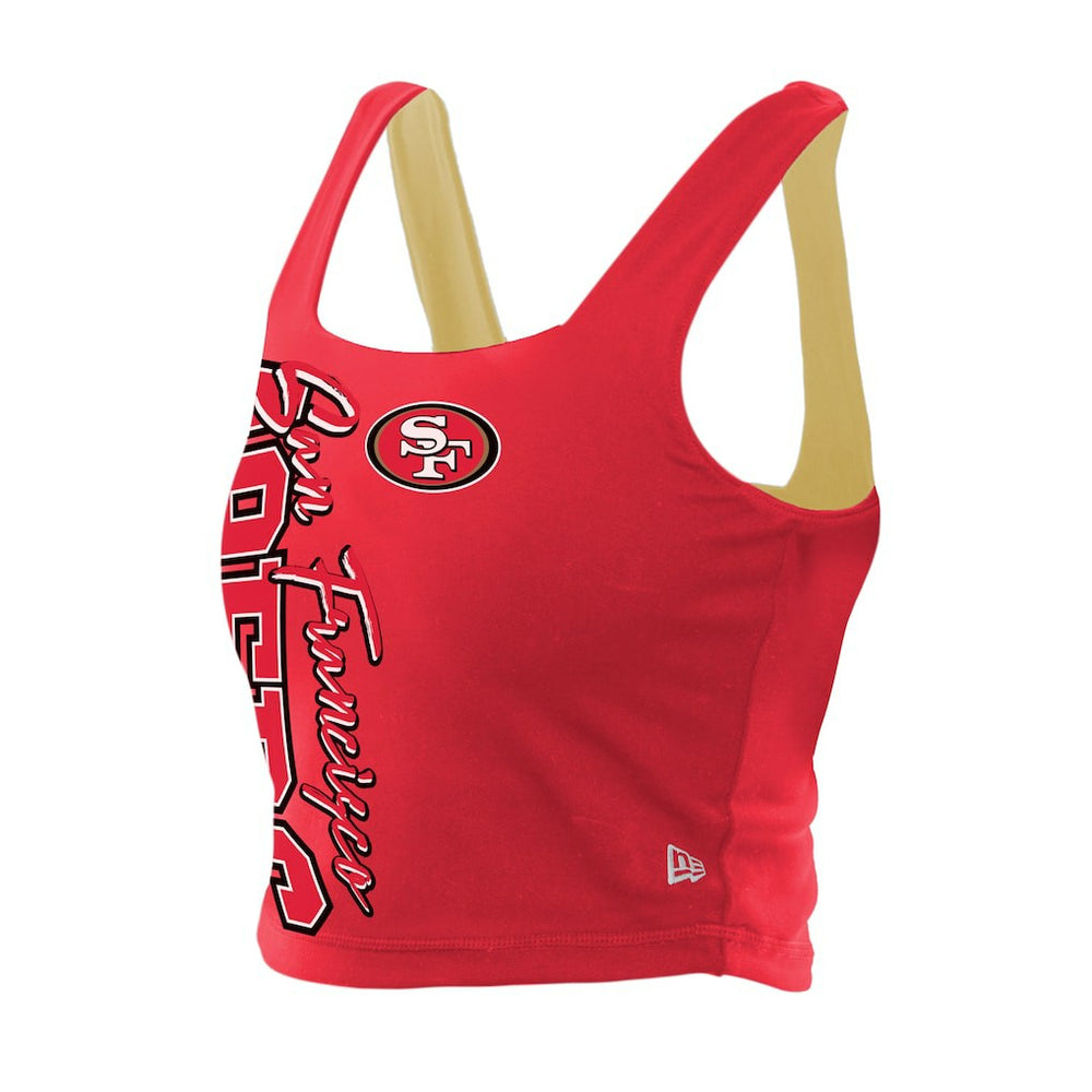 San Francisco 49ers New Era Women's Reversible Cropped Sport Classics Tank Top Scarlet/Black | NFL