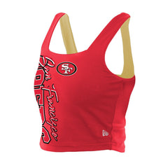 San Francisco 49ers New Era Women's Reversible Cropped Sport Classics Tank Top Scarlet/Black | NFL