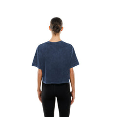 Dallas Cowboys New Era Women's Cropped Boxy Sport Classics Mineral Wash T-Shirt Navy | NFL