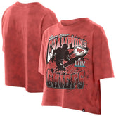 Kansas City Chiefs New Era Women's Cropped Boxy Sport Classics Mineral Wash T-Shirt Red | NFL
