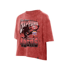 San Francisco 49ers New Era Women's Cropped Boxy Sport Classics Mineral Wash T-Shirt Scarlet | NFL