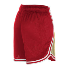 San Francisco 49ers New Era Women's Throwback Sport Classics Mesh Shorts Gold/Scarlet | NFL