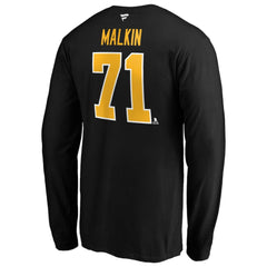 Evgeni Malkin Pittsburgh Penguins Fanatics Authentic Stack Name & Number T-Shirt - Black - NHL