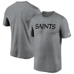 New Orleans Saints Legend Wordmark T-Shirt Heather Gray | Nike for Sale