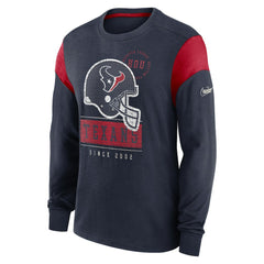 Houston Texans Rewind Playback Helmet Long Sleeve T-Shirt Heather Navy | Nike for Sale