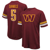 Jayden Daniels Washington Commanders Majestic Threads Name & Number Oversize Fit T-Shirt Burgundy | NFL