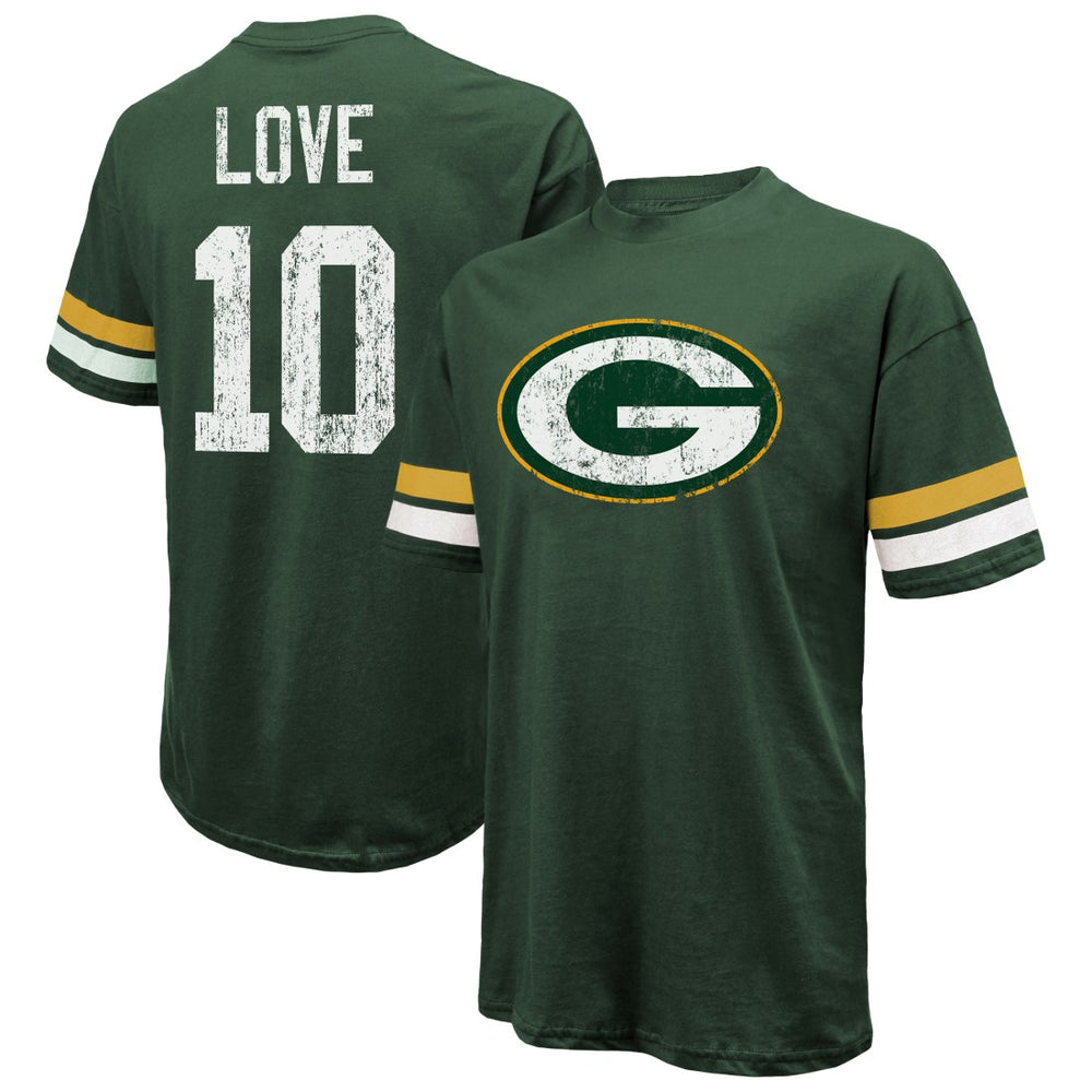 Jordan Love Green Bay Packers Majestic Threads Name & Number Oversize Fit T-Shirt Green | NFL