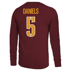 Jayden Daniels Washington Commanders Majestic Threads Name & Number Non-Distressed Long Sleeve T-Shirt Burgundy | NFL
