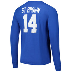 Amon-Ra St. Brown Detroit Lions Majestic Threads Name & Number Long Sleeve T-Shirt Blue | NFL