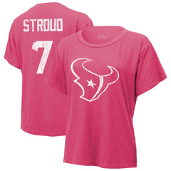 C.J. Stroud Houston Texans Majestic Threads Women's Name & Number T-Shirt Pink | NFL