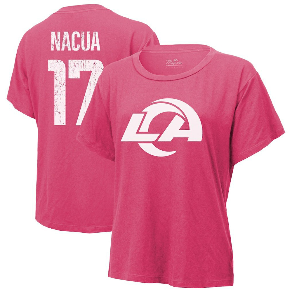 Puka Nacua Los Angeles Rams Majestic Threads Women's Name & Number T-Shirt Pink | NFL