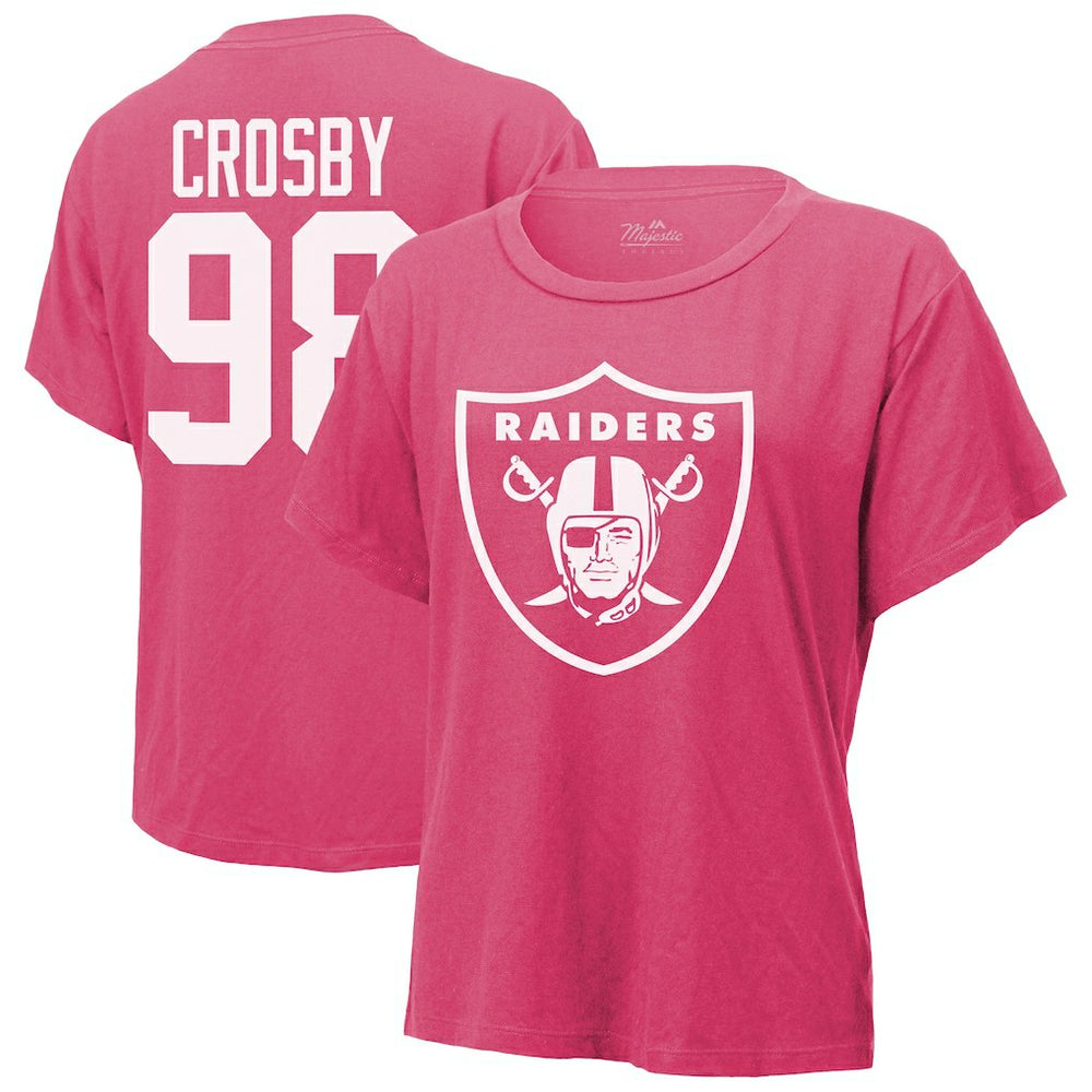 Maxx Crosby Las Vegas Raiders Majestic Threads Women's Name & Number T-Shirt Pink | NFL