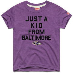 Baltimore Ravens Homage Youth Just a Kid Tri-Blend T-Shirt Purple | NFL