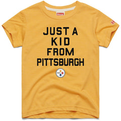 Pittsburgh Steelers Homage Youth Just a Kid Tri-Blend T-Shirt Gold | NFL