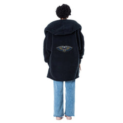 The Best Lounger in the World By Jill Martin New Orleans Pelicans Unisex Black Oversized Open-Front Hoodie Sweater - NBA