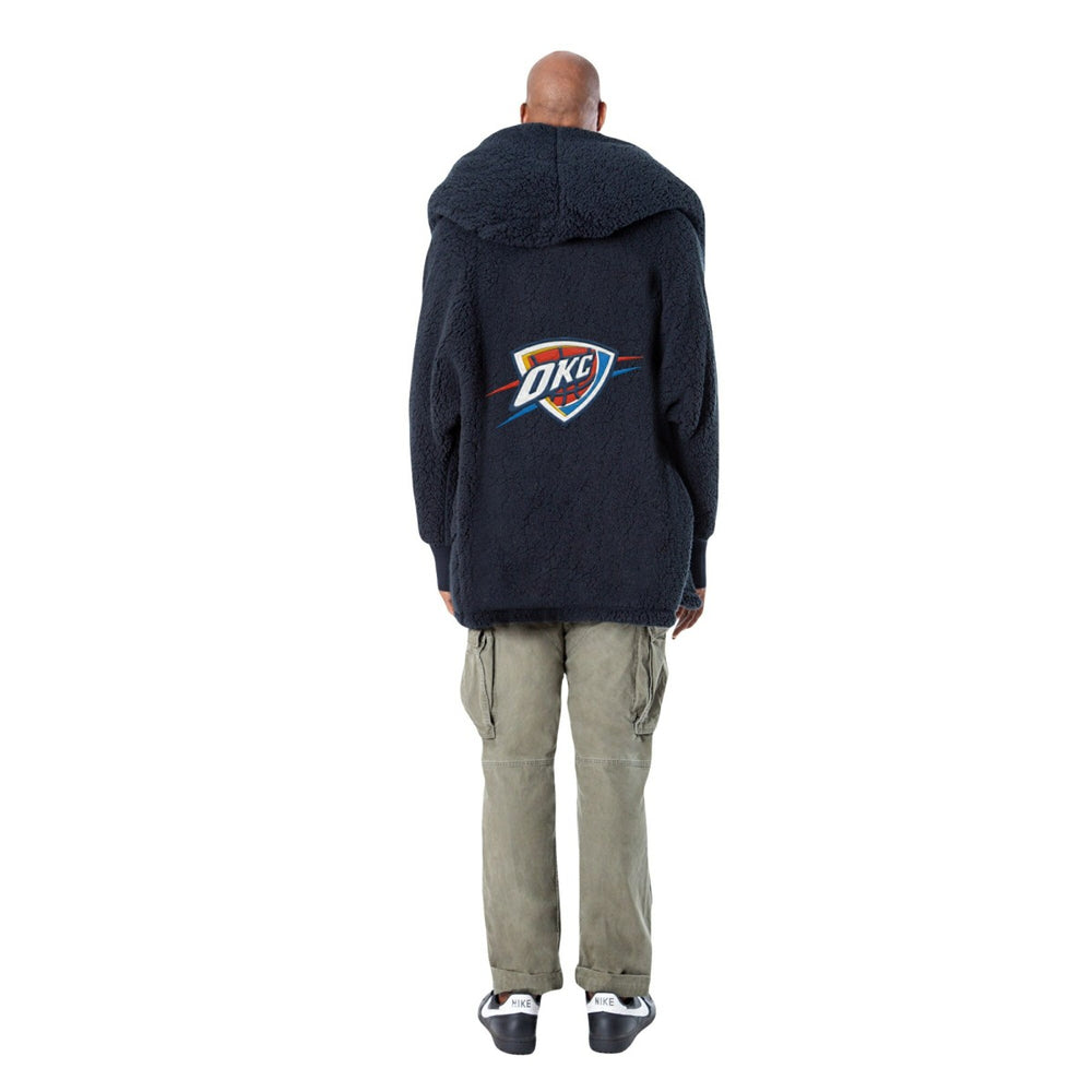The Best Lounger in the World By Jill Martin Oklahoma City Thunder Unisex Navy Oversized Open-Front Hoodie Sweater - NBA