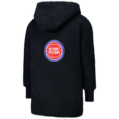 The Best Lounger in the World By Jill Martin Detroit Pistons Unisex Black Oversized Open-Front Hoodie Sweater - NBA