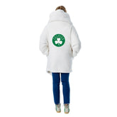 The Best Lounger in the World By Jill Martin Boston Celtics Unisex Cream Oversized Open-Front Hoodie Sweater - NBA
