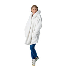 The Best Lounger in the World By Jill Martin Boston Celtics Unisex Cream Oversized Open-Front Hoodie Sweater - NBA