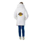 The Best Lounger in the World By Jill Martin Los Angeles Lakers Unisex Cream Oversized Open-Front Hoodie Sweater - NBA