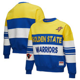 Golden State Warriors x DANNIJO Women's Blocked Pullover Sweatshirt Gold/Royal - NBA
