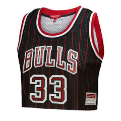 Scottie Pippen Chicago Bulls x DANNIJO Women's Fashion Cropped Basketball Jersey Black - NBA