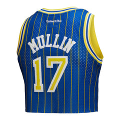 Chris Mullin Golden State Warriors x DANNIJO Women's Fashion Cropped Basketball Jersey Royal - NBA
