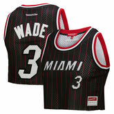 Dwyane Wade Miami Heat x DANNIJO Women's Fashion Cropped Basketball Jersey Black - NBA