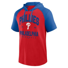 Philadelphia Phillies Logo Athletic Prime Raglan Short Sleeve Hoodie T-Shirt - MLB