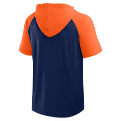 Houston Astros Logo Athletic Prime Raglan Short Sleeve Hoodie T-Shirt - MLB