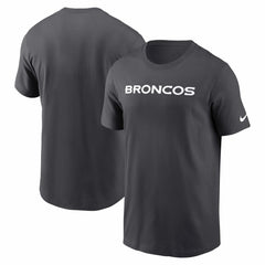 Denver Broncos Primetime Wordmark Essential T-Shirt Anthracite | Nike for Sale