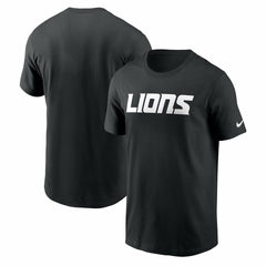 Detroit Lions Primetime Wordmark Essential T-Shirt Black | Nike for Sale