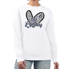 Tampa Bay Lightning G-III 4Her by Carl Banks Women's Animal Print Heart Fleece Pullover Sweatshirt - White - NHL