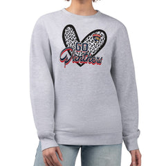 Florida Panthers G-III 4Her by Carl Banks Women's Animal Print Heart Fleece Pullover Sweatshirt - Heather Gray - NHL
