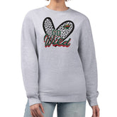 Minnesota Wild G-III 4Her by Carl Banks Women's Animal Print Heart Fleece Pullover Sweatshirt - Heather Gray - NHL
