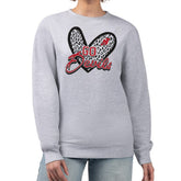 New Jersey Devils G-III 4Her by Carl Banks Women's Animal Print Heart Fleece Pullover Sweatshirt - Heather Gray - NHL