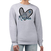 Seattle Kraken G-III 4Her by Carl Banks Women's Animal Print Heart Fleece Pullover Sweatshirt - Heather Gray - NHL