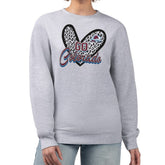 Colorado Avalanche G-III 4Her by Carl Banks Women's Animal Print Heart Fleece Pullover Sweatshirt - Heather Gray - NHL