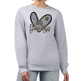 Vegas Golden Knights G-III 4Her by Carl Banks Women's Animal Print Heart Fleece Pullover Sweatshirt - Heather Gray - NHL